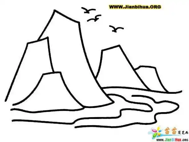 峡谷画简笔画