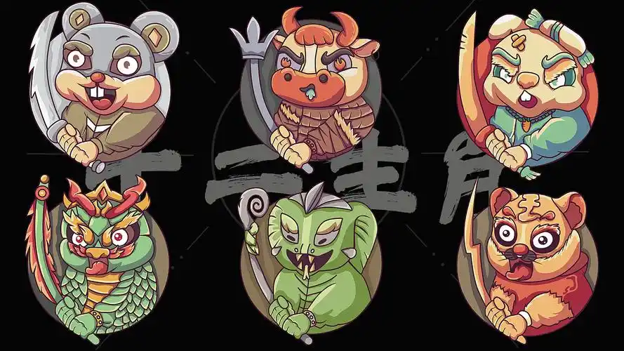 十二生肖————矢量插画