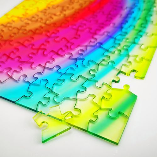 定制透明创意彩虹拼图彩绘玻璃系列成年高难度拼图