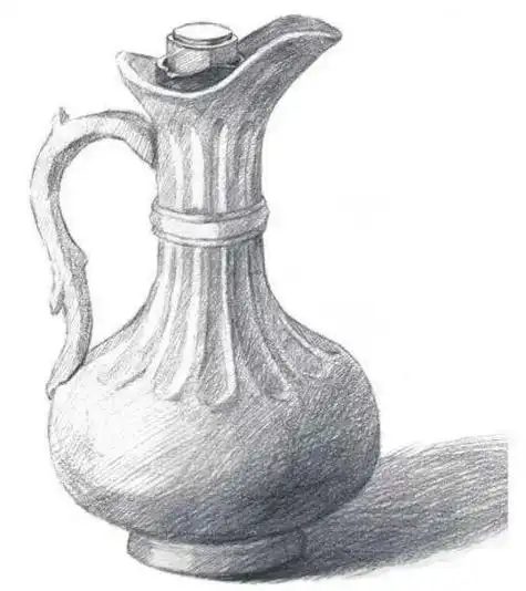 静物素描酒壶画法教程 素描简单入门图片临摹
