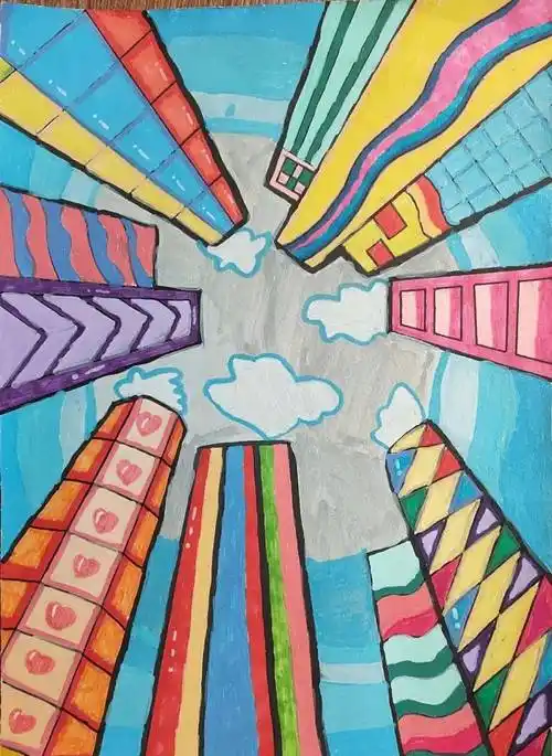 几何图形创意画,同学们通过画一画,剪一剪,拼一拼,贴一贴等方式,将