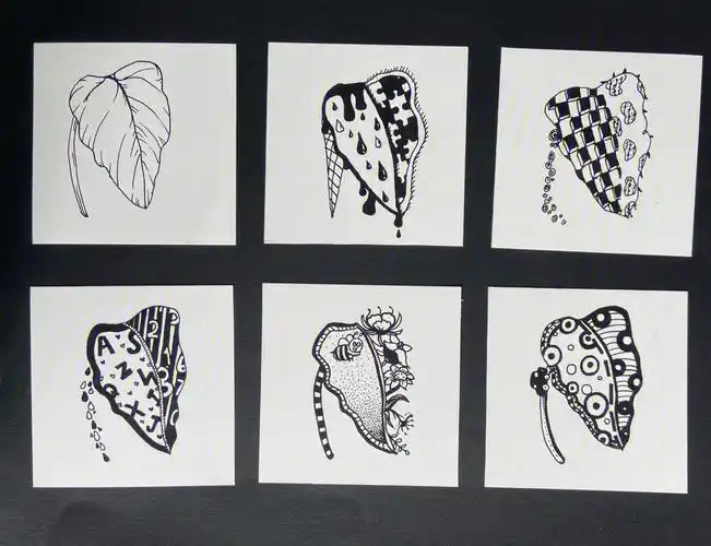 装饰基础课程花的变形二方连续适合纹样