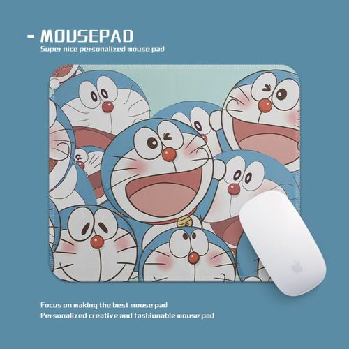 哆啦a梦小叮当机器猫卡通鼠标垫小号加厚办公电脑键盘垫便携胶垫