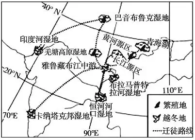 下图为斑头雁在亚洲地区的主要迁徙路线示意图读图回答下列问题