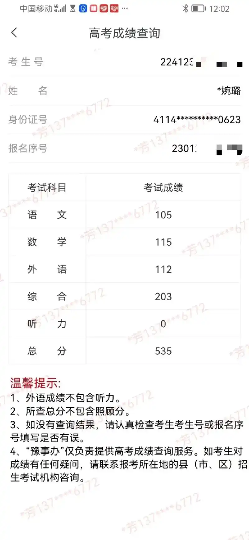 女儿的高考成绩出来了,535分,高出一本线26分,虽不是98 - 抖音