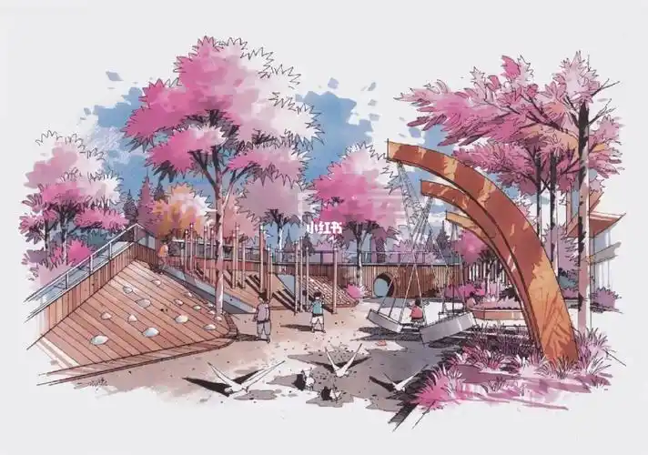 画画  #景观手绘  #马克笔手绘  #景观设计  #考研手绘  #景观考