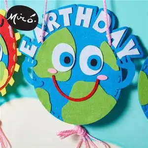 世界地球日公益亲子活动保护环境宣传手工diy缝制不织布背包材料