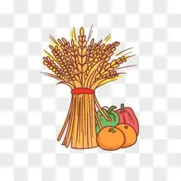 手绘秋季丰收五谷丰登素材
