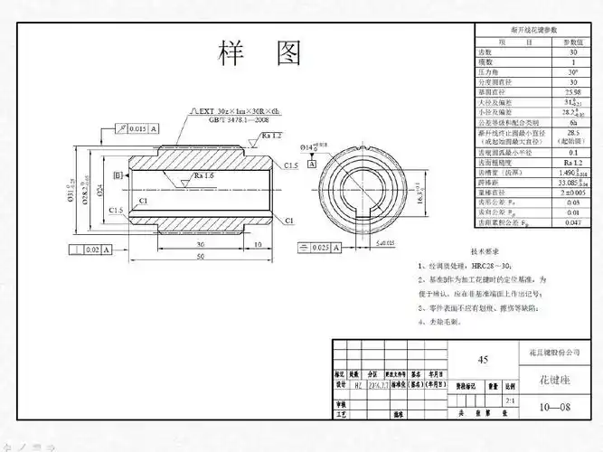 渐开线花键的简化画法ppt