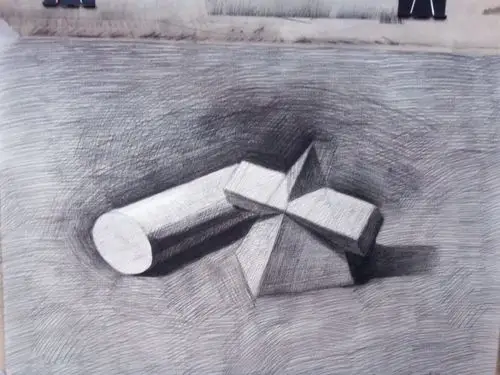 素描暑假作业4:两个几何体静物组合