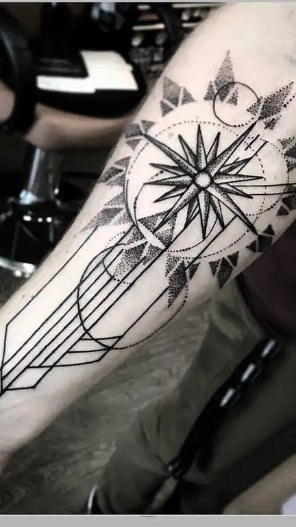 几何纹身 男生手臂上几何纹身梵花纹身图案