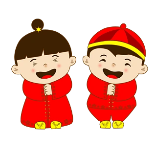 卡通可爱喜庆童男童女