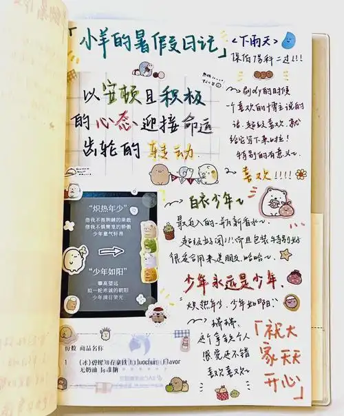 男生手帐分享:小羊的暑假日记