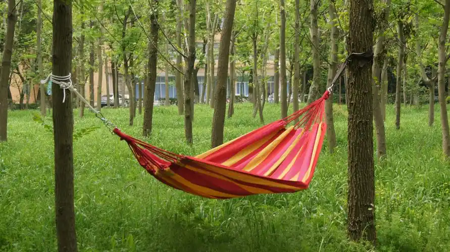 便携式吊床 ,爆款野营吊床,棉布吊床,彩条棉布吊床,单人吊床