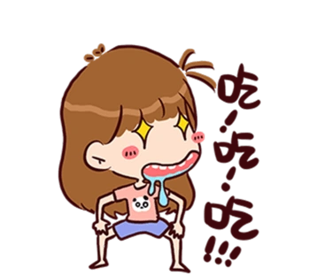 卡通手绘流口水小女孩