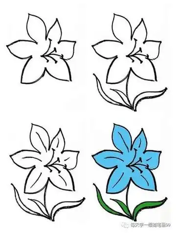 每天学一幅简笔画--一大波漂亮的花朵简笔画画法步骤