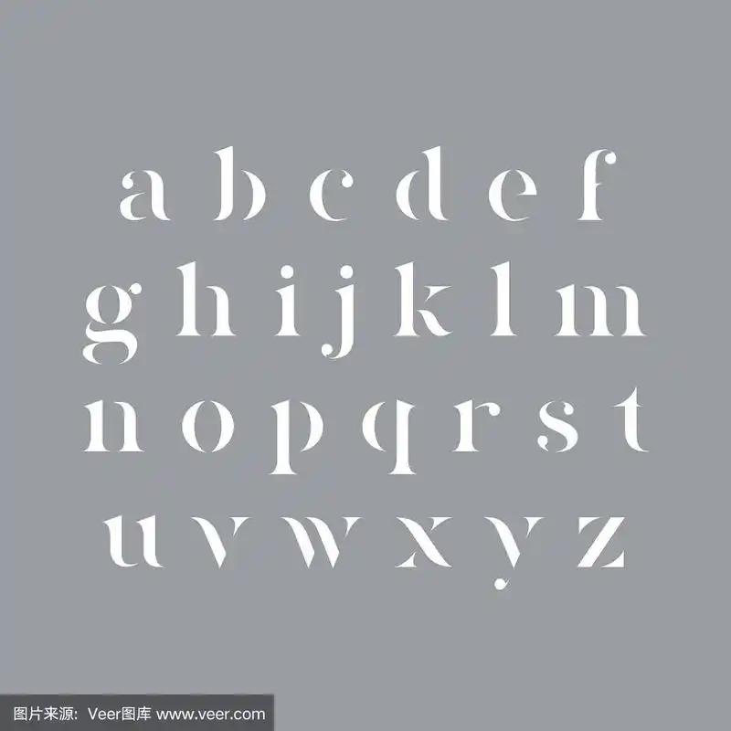 矢量小写模板衬线字母.