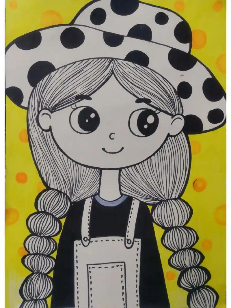 创意线描入门 小女孩 适合6—7岁