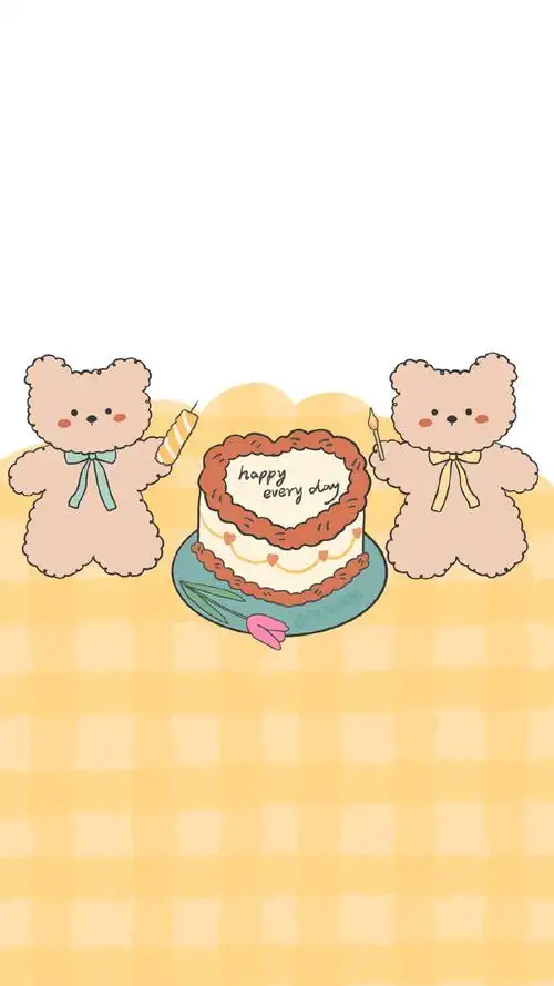 可爱软萌卡通小熊图片手机壁纸