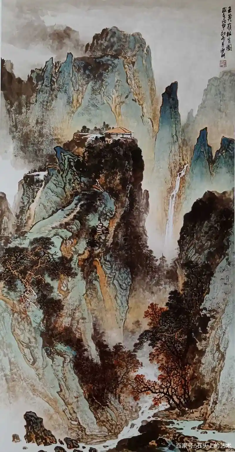 当代画家施云翔青绿山水画欣赏