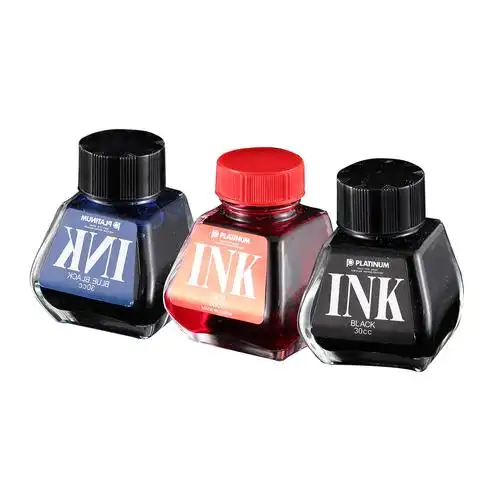 日本白金钢笔墨水 ink-400非碳素不堵笔30ml瓶装蓝黑红色墨水