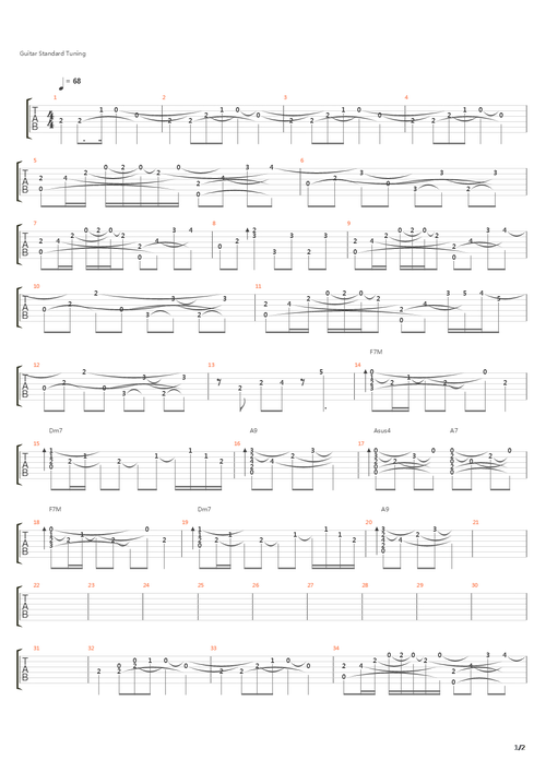 黑色柳丁吉他谱