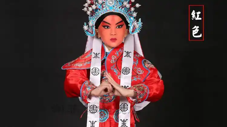 小孩戏服戏曲服装武生杨家将古装戏装团花箭衣京剧儿童戏服少儿戏曲