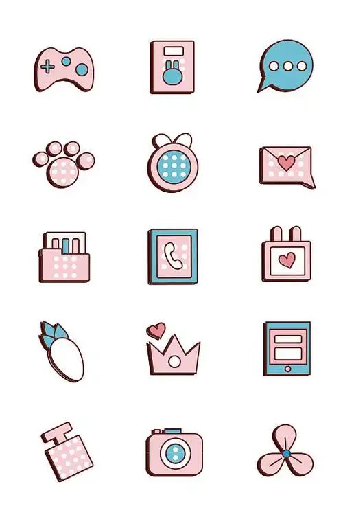 卡通手绘风通用小图标