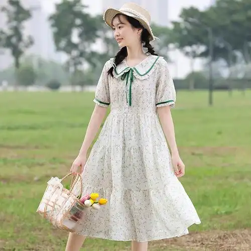 13一15岁女孩连衣裙收腰新款春夏季学生党青春少女风日系时髦16岁
