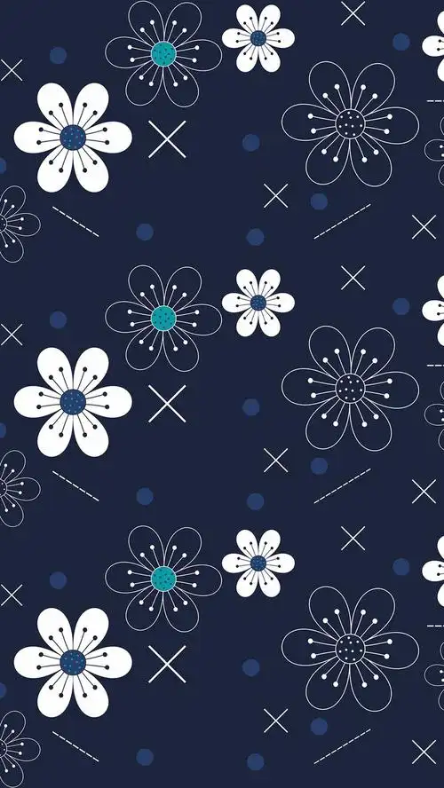 扁平碎花蓝色简约h5背景素材