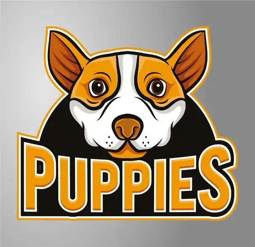 卡通小狗标志设计矢量素材下载