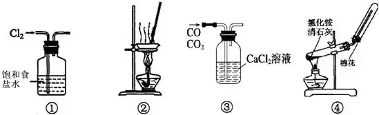 用装置①除去cl2中含有的少量hclb.用装置