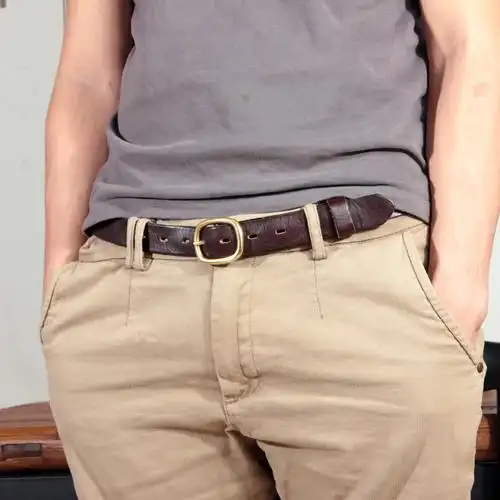 皮带真皮裤带牛仔裤牛仔针扣男士牛皮加长铜扣腰带