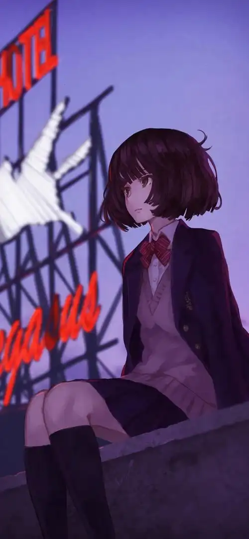 短发姑娘二次元女生插画