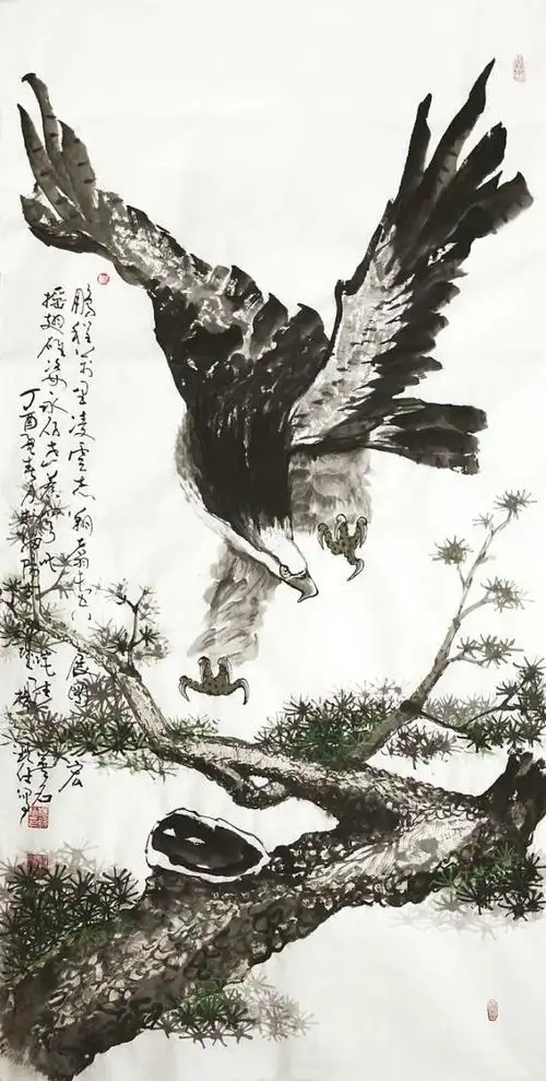 国画:雄鹰归来