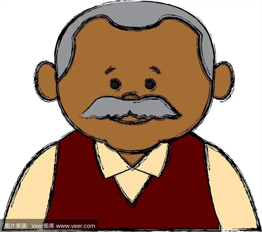 卡通可爱的爷爷