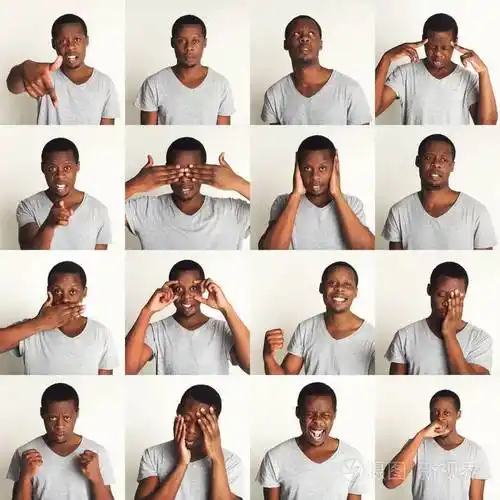 一套不同情绪的黑人肖像