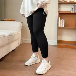 子200斤休闲九分裤 胖妹妹弹力显瘦小脚裤 不用改裤