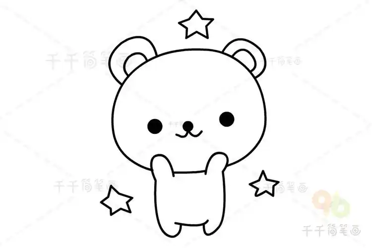 小熊涂色模板 小朋友快收藏_幼儿园小班涂色画简笔画