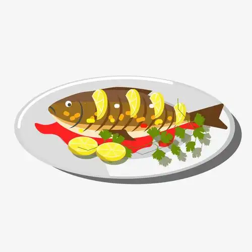 卡通简约美食鱼装饰广告设计