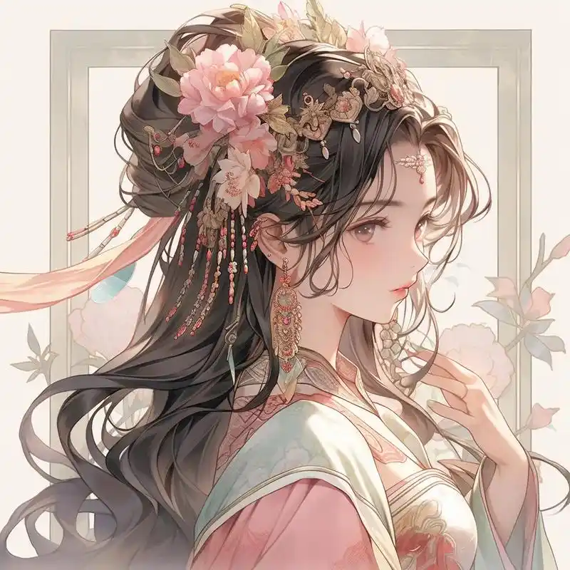 头饰.#古装仙女插画图集 #古风 #国风古韵 #动漫少女 # - 抖音