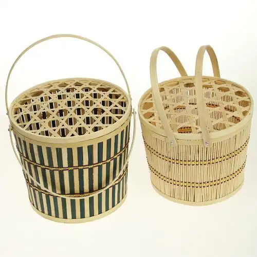 装土鸡蛋的小竹篮子 手工编织竹篮  收纳篮 竹筐竹篓 竹编包装