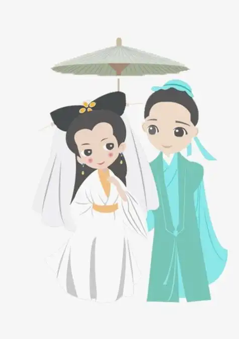 白娘子于许仙会断桥简笔画