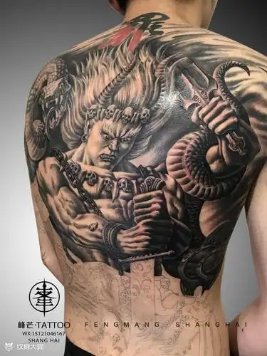 战神蚩尤(原创)_纹身图案手稿图片_王左峰的纹身作品集