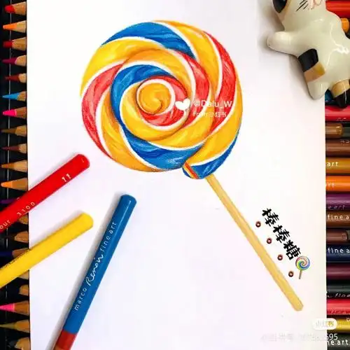 小鹿老师学画画棒棒糖好吃到流口水