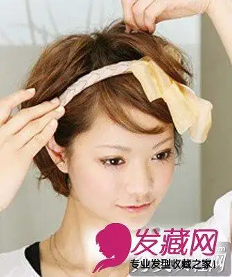 【图】花饰 短发=精灵可爱的女人(4)_女生短发发型_发藏网