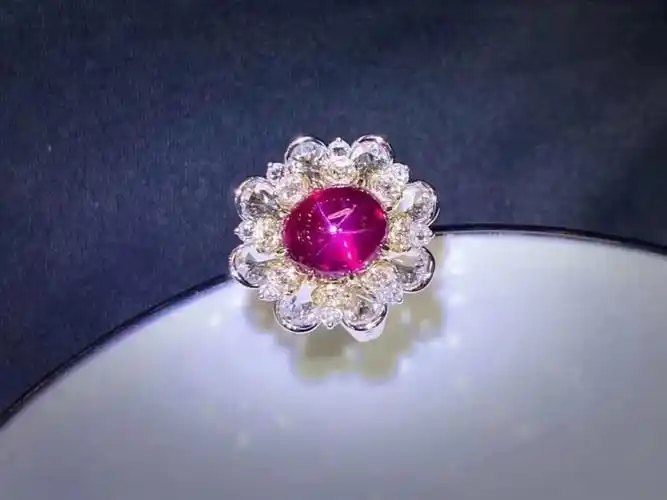 无烧红粉色星光红宝石aigs