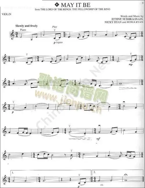 may it be简谱_may it be小提琴谱曲谱_小提琴谱_818简谱曲谱网