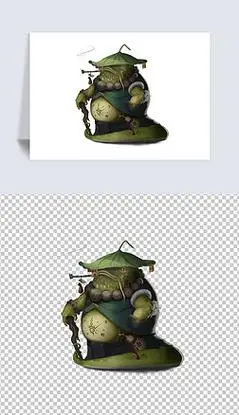 卡通青蛙抽烟青蛙荷叶魔法封印png免扣