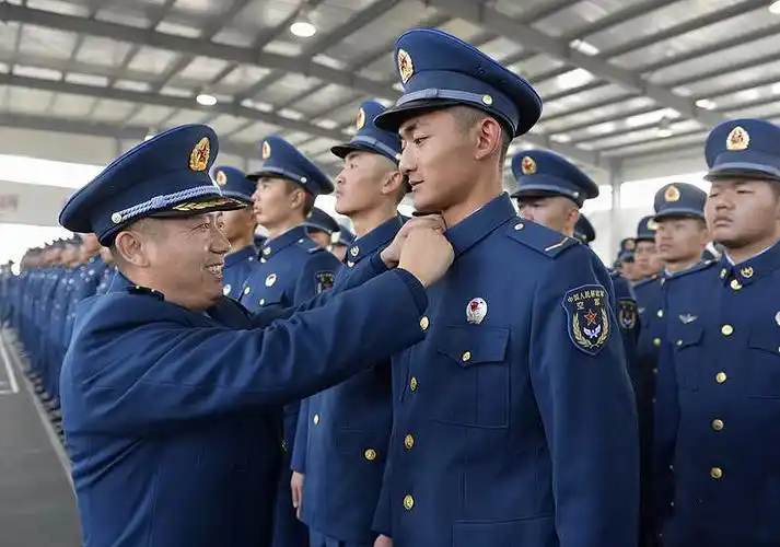 中部战区空军新训旅举行2016新兵授衔仪式